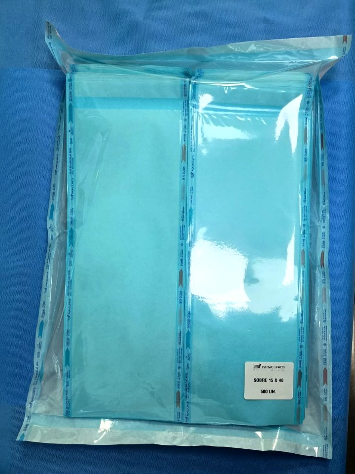 Paquete sellado de sobres de esterilización Paraclinics 15 × 40 cm